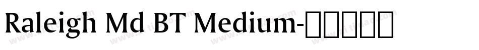 Raleigh Md BT Medium字体转换